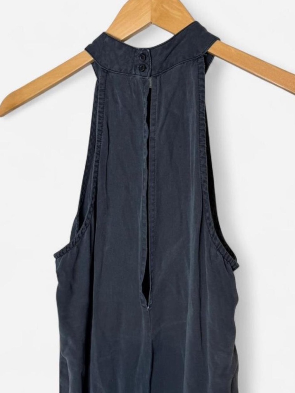 bella dahl grey boho wide leg high neck sleeveless halter open back jumpsuit S - Picture 4 of 7